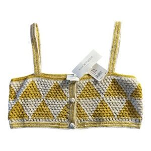 Anna Kosturova Handmade Crochet Maija Crop Top Size M NWT